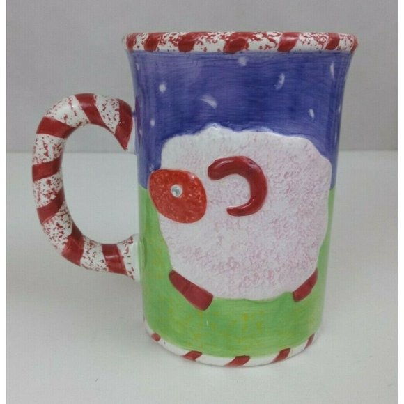 Vintage 2000 Lotus 3D Farm Animals Coffee Cup Mup Chicken Sheep - Picture 3 of 7